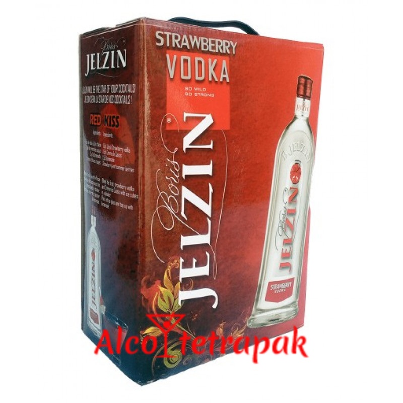 Водка Ельцин Клубника (Jelzin Strawberry) 3 литра