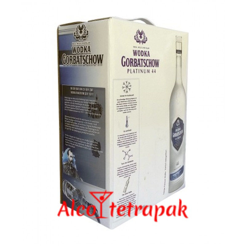 Водка Gorbatschow Platinum 44 (Горбачев Платинум) 3 литра